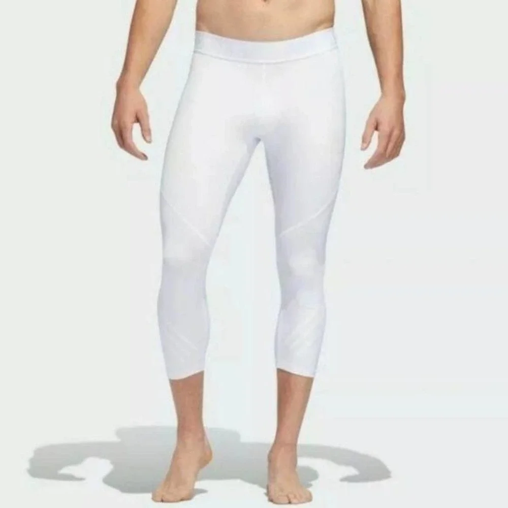 Adidas White 3/4 Tights Alphaskin Size XL New